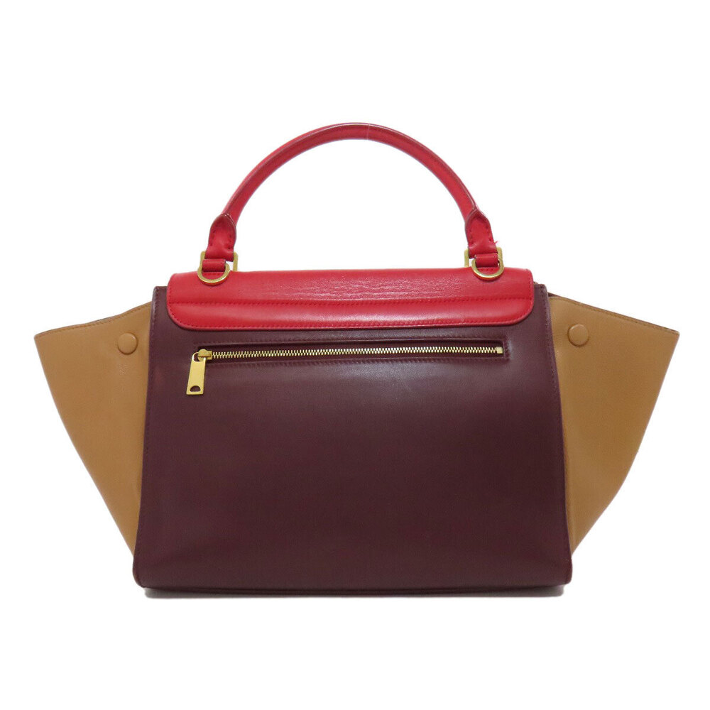 Celine bag red leather featuring Trapeze tricolor Red